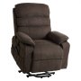 VEVOR Power Lift Recliner Chair, Dual Motor, Medium Electric Lift Chair with Heat and Massage for Elderly, Infinite Position Adjustment, Chenille Fabric, Remote Control, with Storage Pockets, Brown
