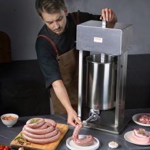 VEVOR Elektrischer Wurstfüller 12L Vertikaler Fleischfüller Edelstahl Restaurant