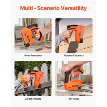 VEVOR Akku elektrische Nagelpistole 2 in 1 Tacker 18 Gauge 15-32 mm mit 1000 Klammern & 1000 Nägeln & rutschfester Gummigriff, kabelloser Elektrotacker für Holzarbeiten und Heimwerkerprojekte