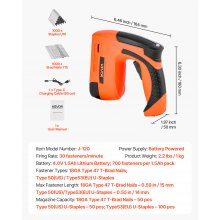 VEVOR Akku elektrische Nagelpistole 2 in 1 Tacker 18 Gauge 15-32 mm mit 1000 Klammern & 1000 Nägeln & rutschfester Gummigriff, kabelloser Elektrotacker für Holzarbeiten und Heimwerkerprojekte