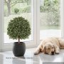 VEVOR Künstliche Pflanze 2x Künstlicher Buchsbaumkugel mit Erdspieß 508mm, Dekopflanze für Zimmer Balkon Büro Veranda Garten, UV-Beständig, Immergrüner Kunstbaum aus PE, Naturgetreu, Indoor & Outdoor