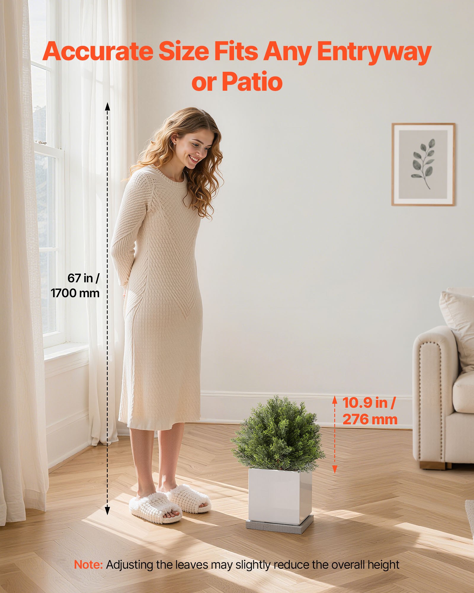 VEVOR Künstliche Formschnitt-Zypressen mit Erdspieß, 2er-Set 406 mm Kunstpflanze, Dekopflanze, für Dekoration, Veranda, Außen- & Innenbereich, Terrasse, Garten, Balkon, Hinterhof