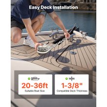 VEVOR Elektrische Ankerwinde, 12V DC 1100W, Ankersysteme passend für 1/4-Zoll-Ankerkette oder 9/16- bis 5/8-Zoll Nylonseil, Max. Zugkraft 320kg, Konstruktion aus Edelstahl 316, für Boote von 6–11m