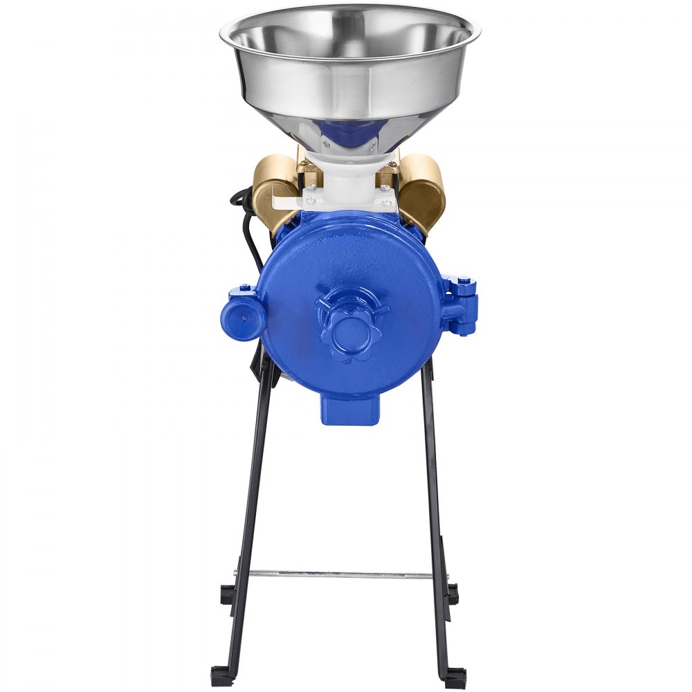 VEVOR elektrische Getreidemühle Gewürzmühlen 3 kW, kommerzielle Maismühle mit Trichter, Pulvermaschine mit einstellbarer Stärke, Hochleistungs-Futtermehl-Müslimühle, Weizenmühle, Trockenmühle