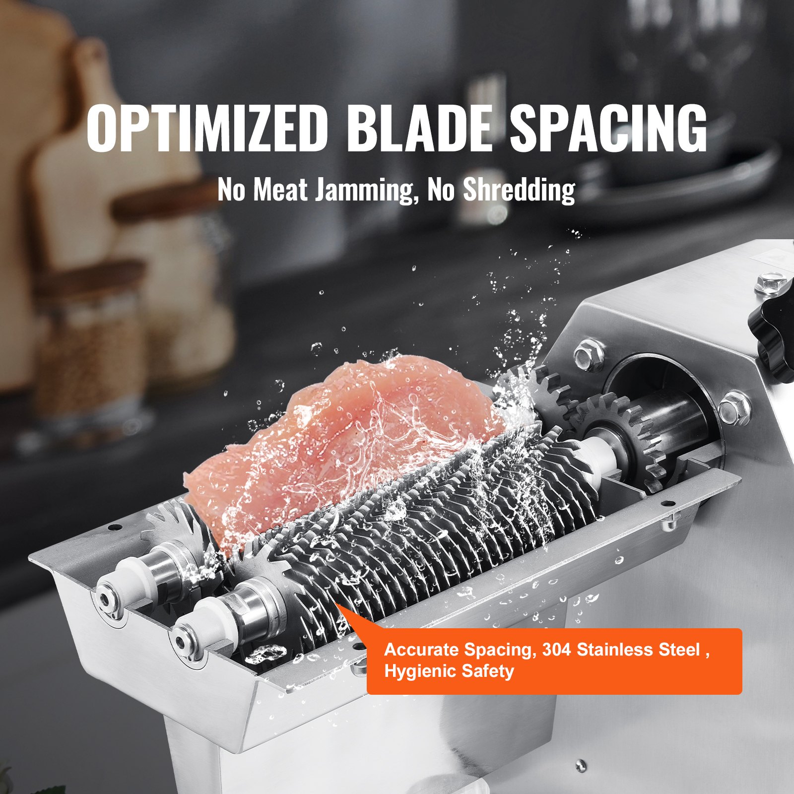 VEVOR Elektrischer Fleischklopfer Fleischzartmacher 750 W, 6-168 mm Einstellbar, Professionelles Fleischklopferwerkzeug 520 x 230 x 390 mm Atomatischer Schweinefleisch-Rindersteakklopfer Küchenhelfer