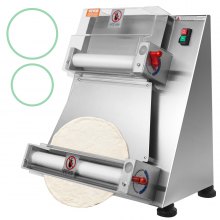 VEVOR Pizzateig-Gebäckpresse 76,2 bis 381 mm, 1-5,5 mm Dicke Herstellungsmaschine zum Pressen von Pizza-Handküchen, 260 Stk/h Elektrische Pizzateigpresse, Kommerzielle Edelstahl Teigausrollmaschine