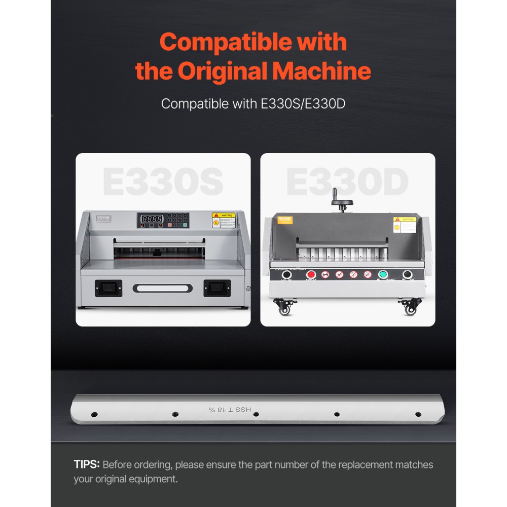 VEVOR paper cutter blade, high-performance steel blade replacement suitable for professional paper cutter E330D / E330S, replacement blade for paper cutter (585 x 44 x 6 mm)