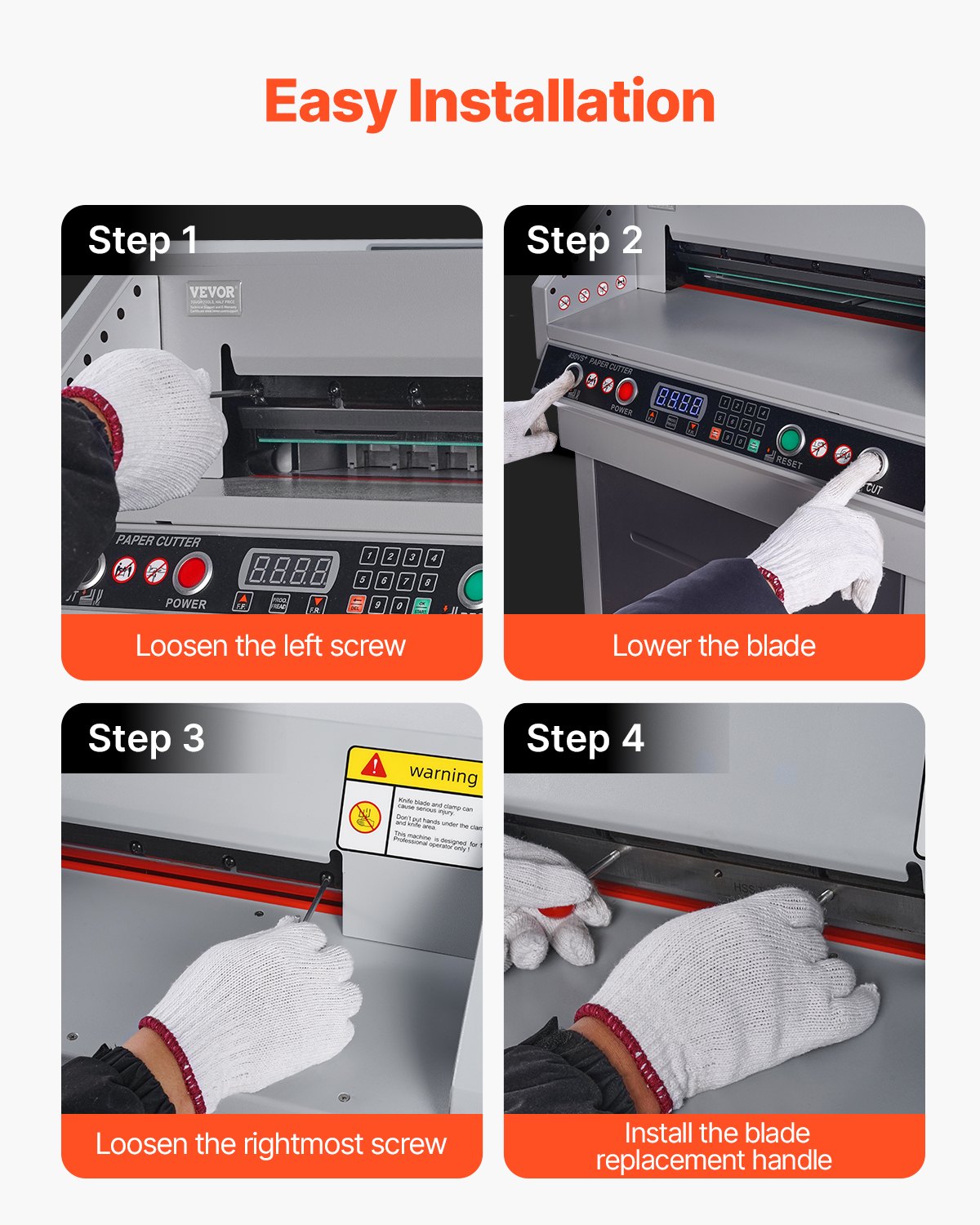 VEVOR Papierschneiderklinge Hochleistungsstahlklinge Ersatz passend für professionellen Cutter G450VS+, Ersatzklinge für Papierschneidemaschine (503 x 43 x 6 mm)