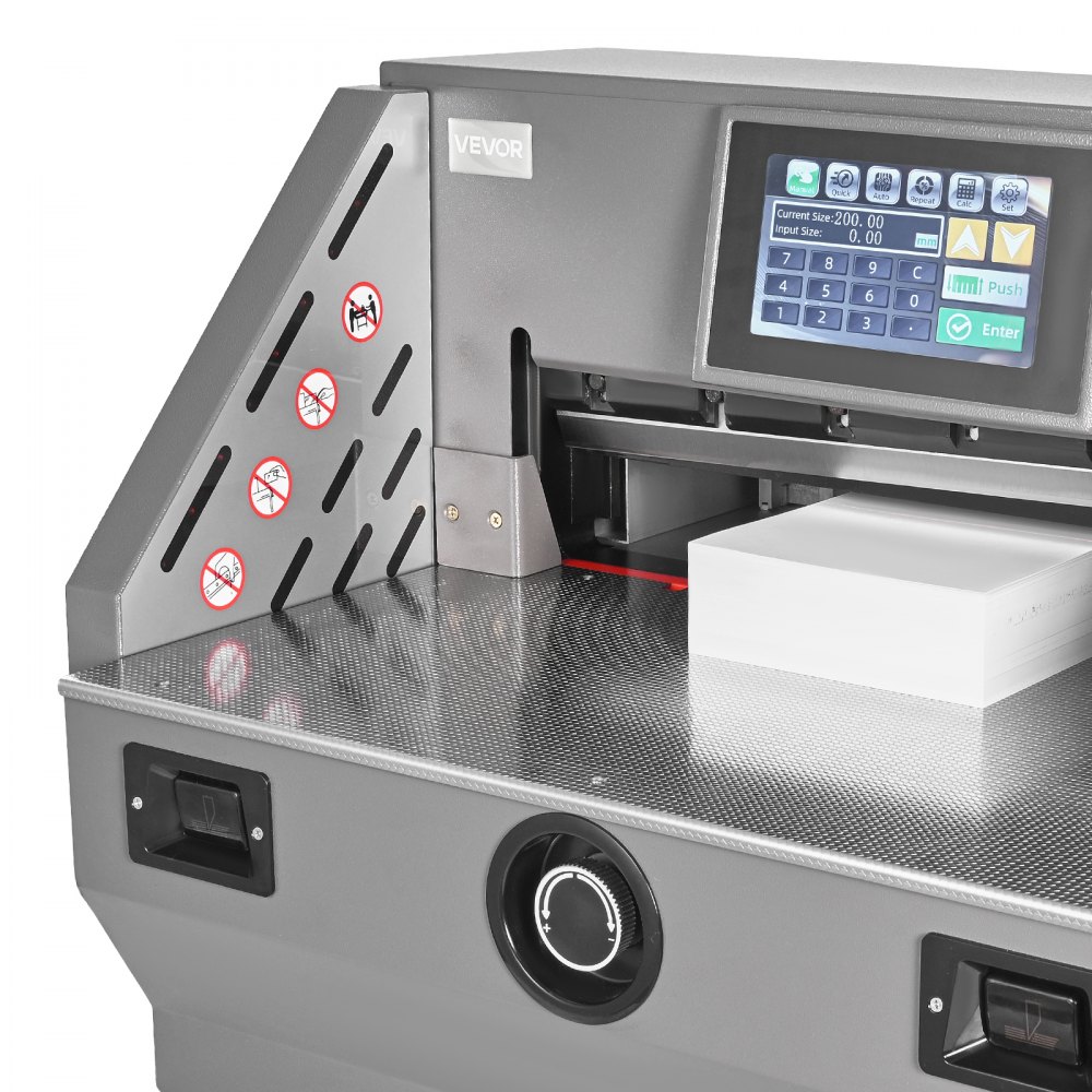 VEVOR elektrische Papierschneidemaschine Hochleistungs-Papierschneider, 457 mm Schnittbreite, 58 mm Schnittstärke, große elektrische Guillotine mit Infrarotfunktion & Ersatzklinge 1000 W