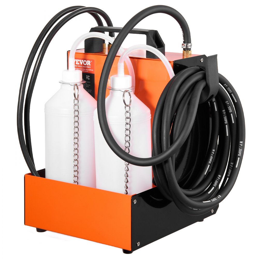 VEVOR elektrisches Bremsenentlüfter-Set Profi Hauptbremszylinder-Entlüftungsset mit Druckmesser & eingebauter Luftpumpe, vielseitiges Bremsenentlüfter-Adapterset für Gleich- und Wechselstrom