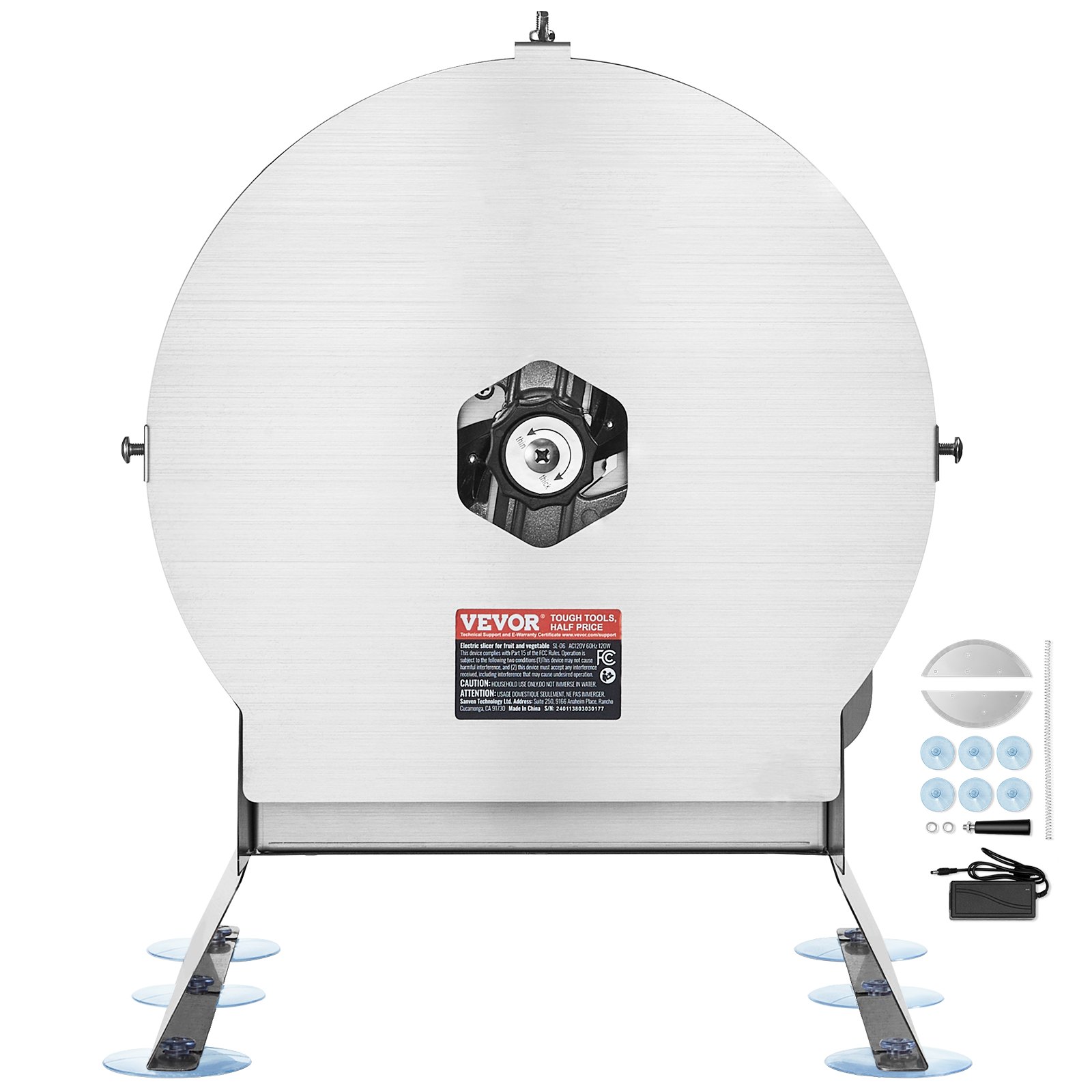 VEVOR Elektrischer Gemüsehobel, 0–12 mm Dicke, Einstellbare kommerzielle Schneidemaschine, Manueller Edelstahl-Lebensmittelschneider, Aufschnittmaschine, für Kartoffeln, Zitronen, Tomaten, Äpfel