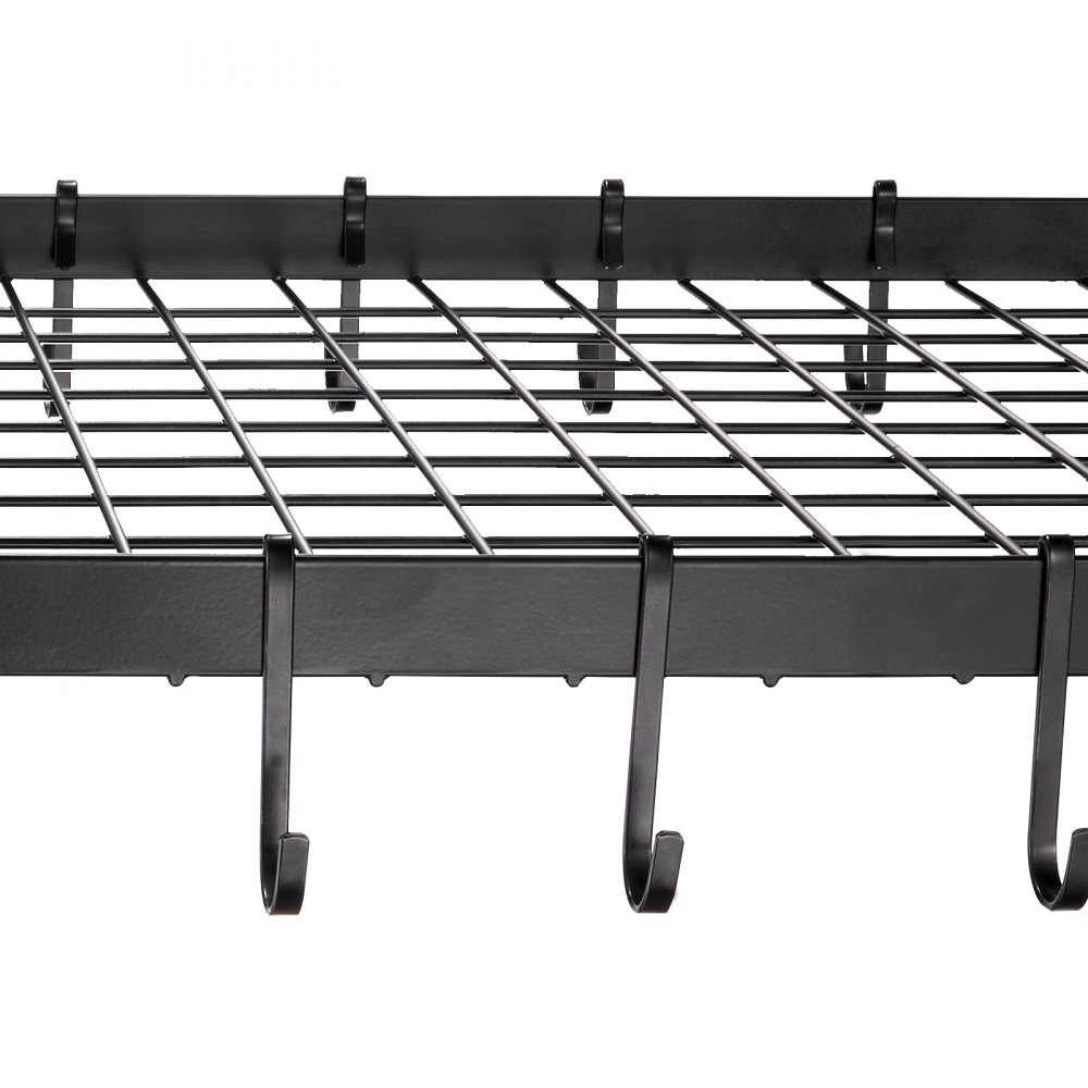 VEVOR Topfregal zum Aufhängen an der Decke, 91,4 cm (36 Zoll) Topfregal mit 20 S-Haken