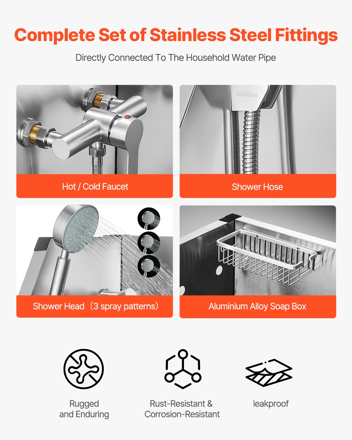 VEVOR Elektrische Hundewaschstation mit Hebefunktion, 127 cm Edelstahl-Tierpflegewanne mit PE-Wasserfilterplatte, Wasserhahn & Duschkopf, Hundebadewanne, Waschbecken für Haustiere (rechte Tür)