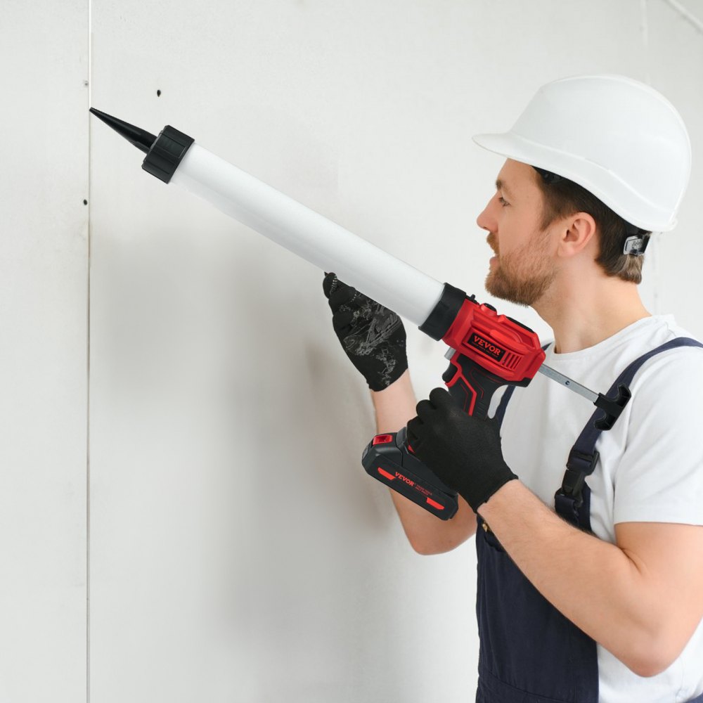 VEVOR Akku-Kartuschenpistole Kartuschenpresse Silikonpistole (20 V, für 600 ml-Kartuschen, bis zu 270 kg, 4-Gang einstellbare Drehzahl, Inkl. Akku und Ladegerät) Kompatibel mit Acrylsäure, Klebstoffe