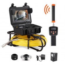VEVOR 9"Inspektionskamera 91,5m Rohrkamera 720P Kanalkamera 512Hz-Ortungsgerät Endoskop-Kamera 12V 4500mAh Lithium-Akku 6Stunden Rohrinspektionskamera IP68 Für Abwasserkanäle Abwassersysteme Abflüsse