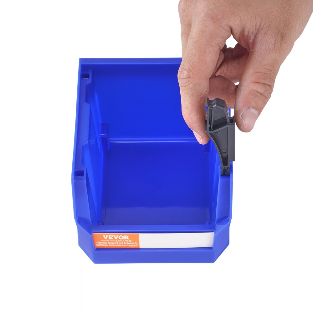 VEVOR Kunststoff-Aufbewahrungsbehälter (12,7 x 10,2 x 7,6 cm), hängender, stapelbarer Aufbewahrungsbehälter, blau/rot, 24er-Pack, robuste Stapelbehälter für die Organisation von Schränken, Küchen, Büros oder Vorratskammern