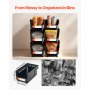 VEVOR Stapelboxen, 377 x 215 x 180 mm (6er-Pack), Lagerboxen, Sichtlagerboxen, Sichtlagerkasten zum Organisieren & Aufbewahren von Kleinteilen, Bürobedarf & anderem Zubehör, Schwarz