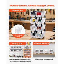 VEVOR Stapelboxen, 276x140x130 mm (8er-Pack), Lagerboxen zum Organisieren & Aufbewahren, Sichtlagerboxen, Sichtlagerkasten, für Schrank, Garage, Kleinteile, Bürobedarf, anderes Zubehör, transparent