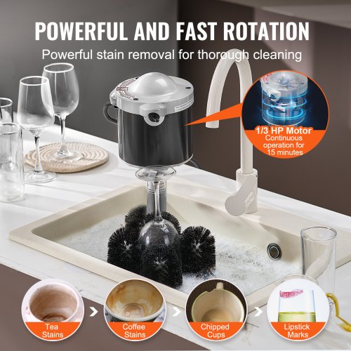 Elektrischer Glaswascher, 5-Bürste, 1200 Tassen/H Professionelle Wein- und Bierglasreinigungsmaschine für Bars, Cafés, Küchen Elektrischer Glaswascher, 5-Bürste, 1200 Tassen/H Professionelle Wein- und Bierglasreinigungsmaschine für Bars, Cafés, Küchen