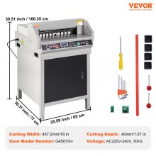 VEVOR 45cm Papierschneider Schneidemaschine Büro Elektro Hochleistung