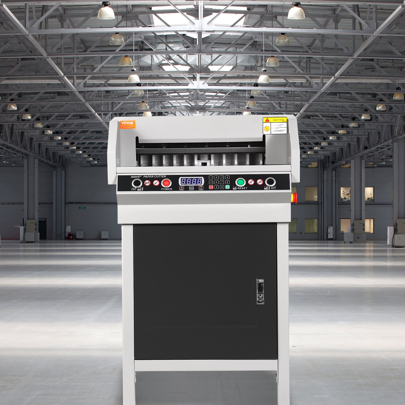 VEVOR Elektrischer Papierschneider Max. 450 mm, Elektrische Eckenabrundung, Schnittstärke 40 mm, mit intelligentem LCD-Panel, Positionierung des Infrarotlichts, für Etiketten, Büro