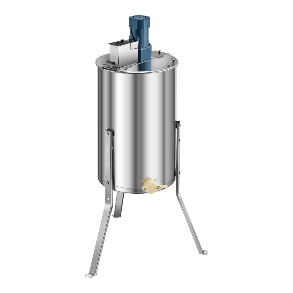 VEVOR Elektrische Honigschleuder, 3-Rahmen-Tangentialschleuder mit transparentem Deckel, 140 W Honigextractor aus Edelstahl, höhenverstellbar, Wabenextraktionsgerät für die Bienenzucht