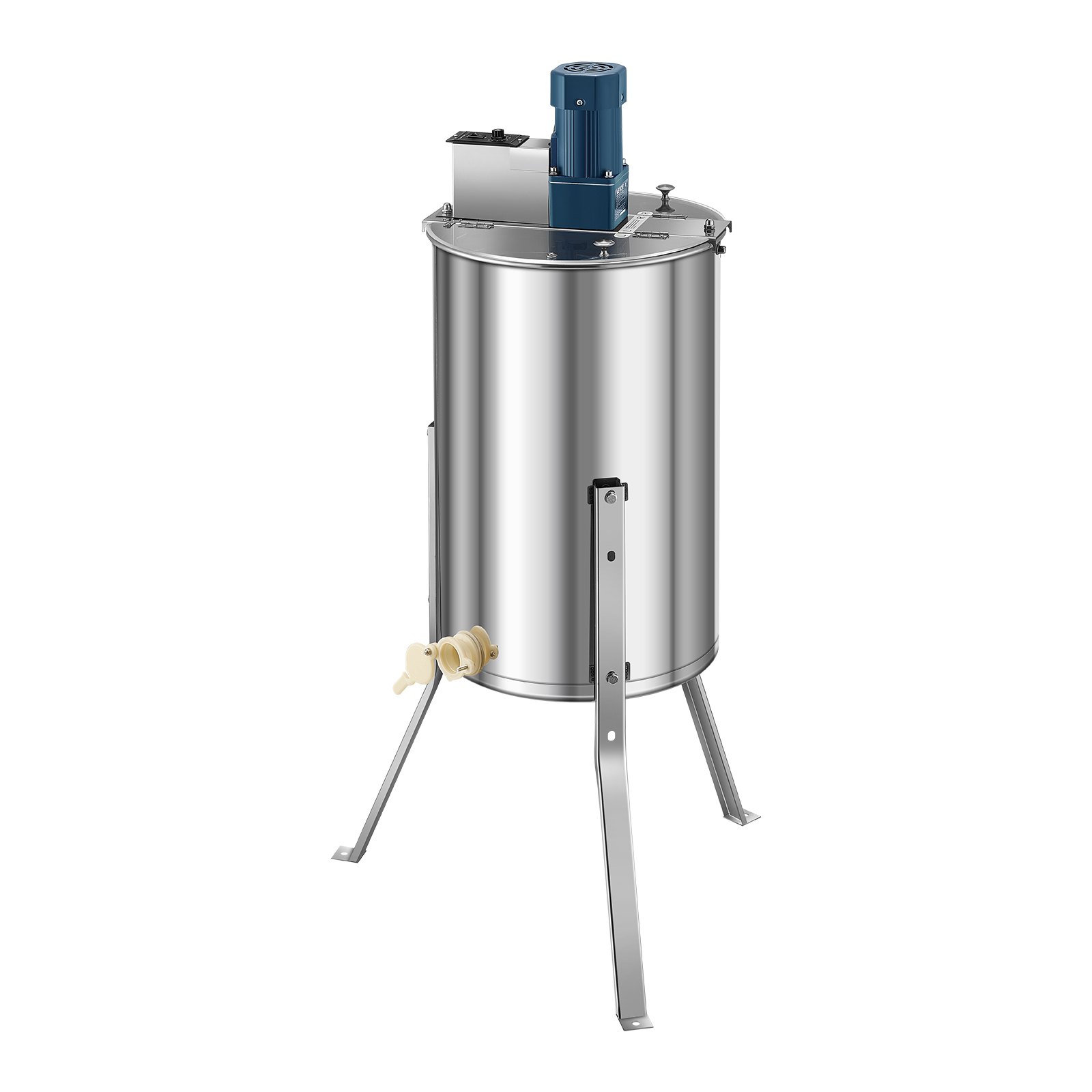 VEVOR Elektrische Honigschleuder, 3-Rahmen-Tangentialschleuder mit transparentem Deckel, 140 W Honigextractor aus Edelstahl, höhenverstellbar, Wabenextraktionsgerät für die Bienenzucht