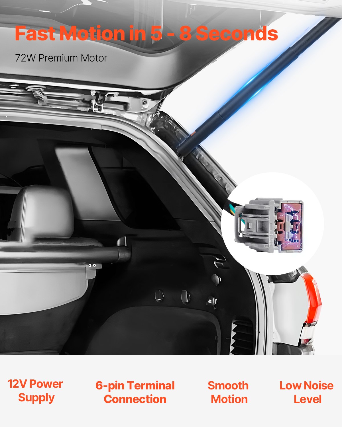 VEVOR Heckklappen-Hebestütze Heckklappenaufsteller hinten links, kompatibel mit Jeep Grand Cherokee WK2-Serie 2011–2012, elektrische Stützstange Heckklappen-Stoßdämpferstrebe (1 Stk.)