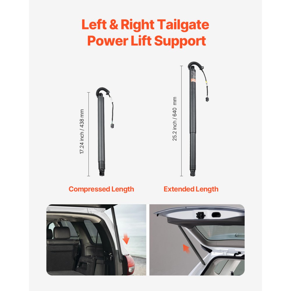 VEVOR 2 x Rear Tailgate Lift Support Left & Right, Compatible with Seat Ateca KH7, KHP 2016-2023, Electric Tailgate Shock Absorber Strut, Replaces OE Number 575827851 575827851A 575827851B