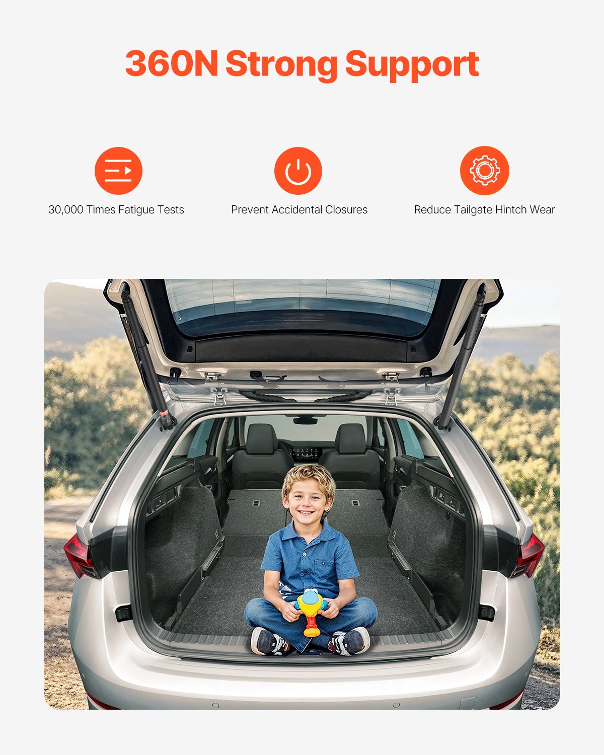 VEVOR 2 x Heckklappen-Hebestütze hinten links & rechts, kompatibel mit Skoda Octavia III 2012–2020, elektrische Heckklappen-Stoßdämpferstrebe, ersetzt OE-Nummer 575827851, 575827851A, 575827851B