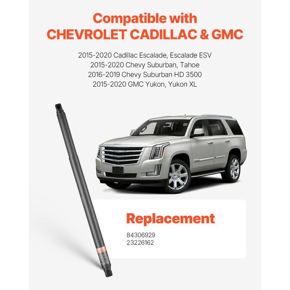 VEVOR 2 x Tailgate Lift Support Rear Left & Right, Compatible with Cadillac Escalade/Escalade ESV 2015-2020, Electric Support Bar, Replaces OE Number 84306929 23226162