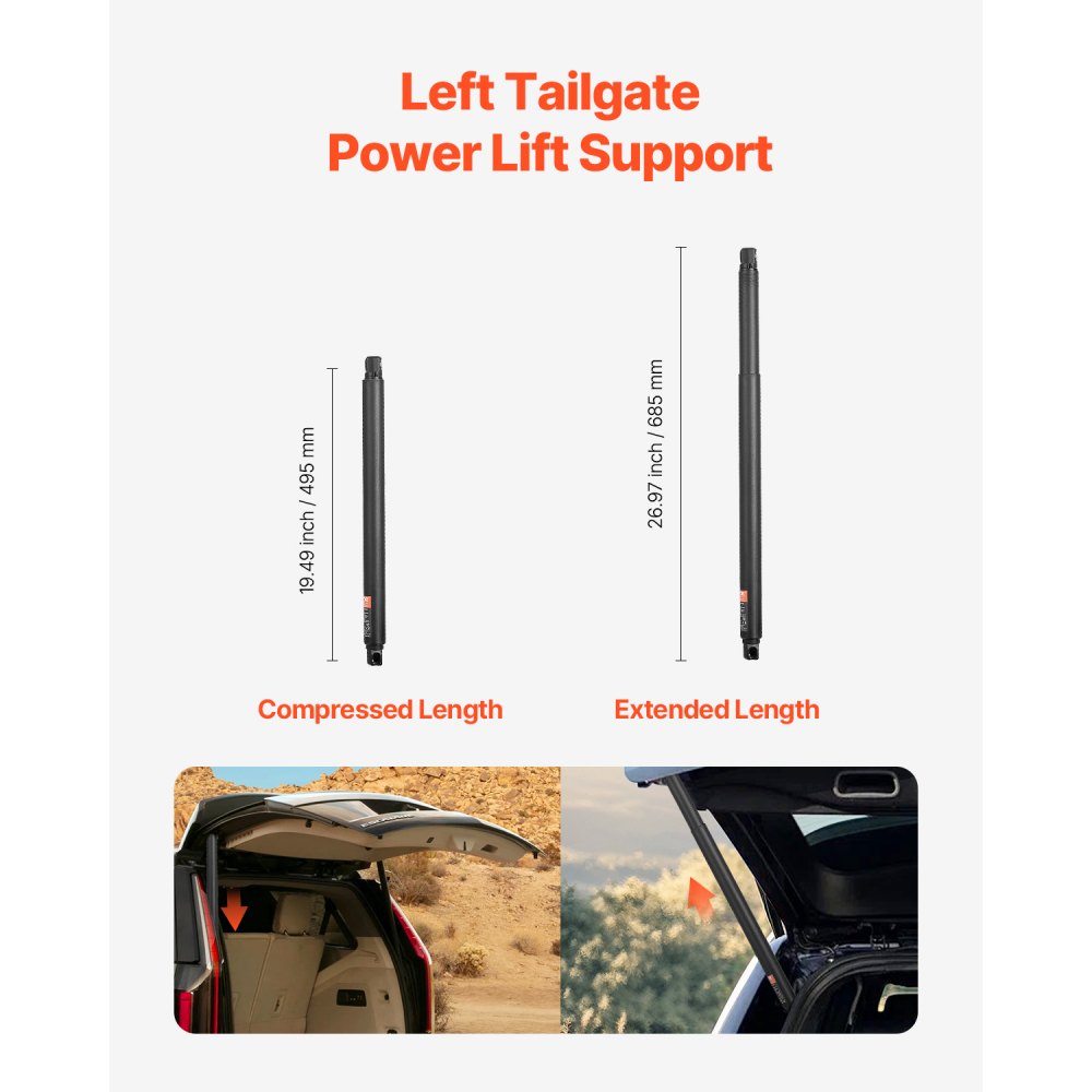 VEVOR 2 x Tailgate Lift Support Rear Left & Right, Compatible with Cadillac Escalade/Escalade ESV 2015-2020, Electric Support Bar, Replaces OE Number 84306929 23226162