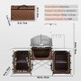 VEVOR Campingküche Campingschrank 174 x 176 x 46 cm, Tischküche mit Lampenmast & Haken Reiseküche, Faltbar Outdoor Küchenbox Aluminiumgestell Küchenschrank Campingkocher für Camping, Picknick usw.