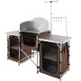 VEVOR Campingküche Campingschrank 174 x 176 x 46 cm, Tischküche mit Lampenmast & Haken Reiseküche, Faltbar Outdoor Küchenbox Aluminiumgestell Küchenschrank Campingkocher für Camping, Picknick usw.