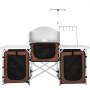 VEVOR Campingküche Campingschrank 174 x 176 x 46 cm, Tischküche mit Lampenmast & Haken Reiseküche, Faltbar Outdoor Küchenbox Aluminiumgestell Küchenschrank Campingkocher für Camping, Picknick usw.
