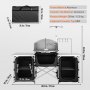 VEVOR Camping-Küchentisch, Klappbarer Outdoor-Kochtisch mit Aufbewahrungstasche, Aluminium-Kochstation mit 3 Schränken und Abnehmbarer Windschutzscheibe, Schneller Aufbau für Picknicks, Grill usw.