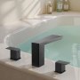 VEVOR römische Badewannenarmatur Wannenarmaturen-Set mit 3 Löchern & 2 Griffen, Badewannenhahn aus Edelstahl mit schmalem Auslauf für die Deckmontage zum Waschen Baden von Haustieren Erwachsen