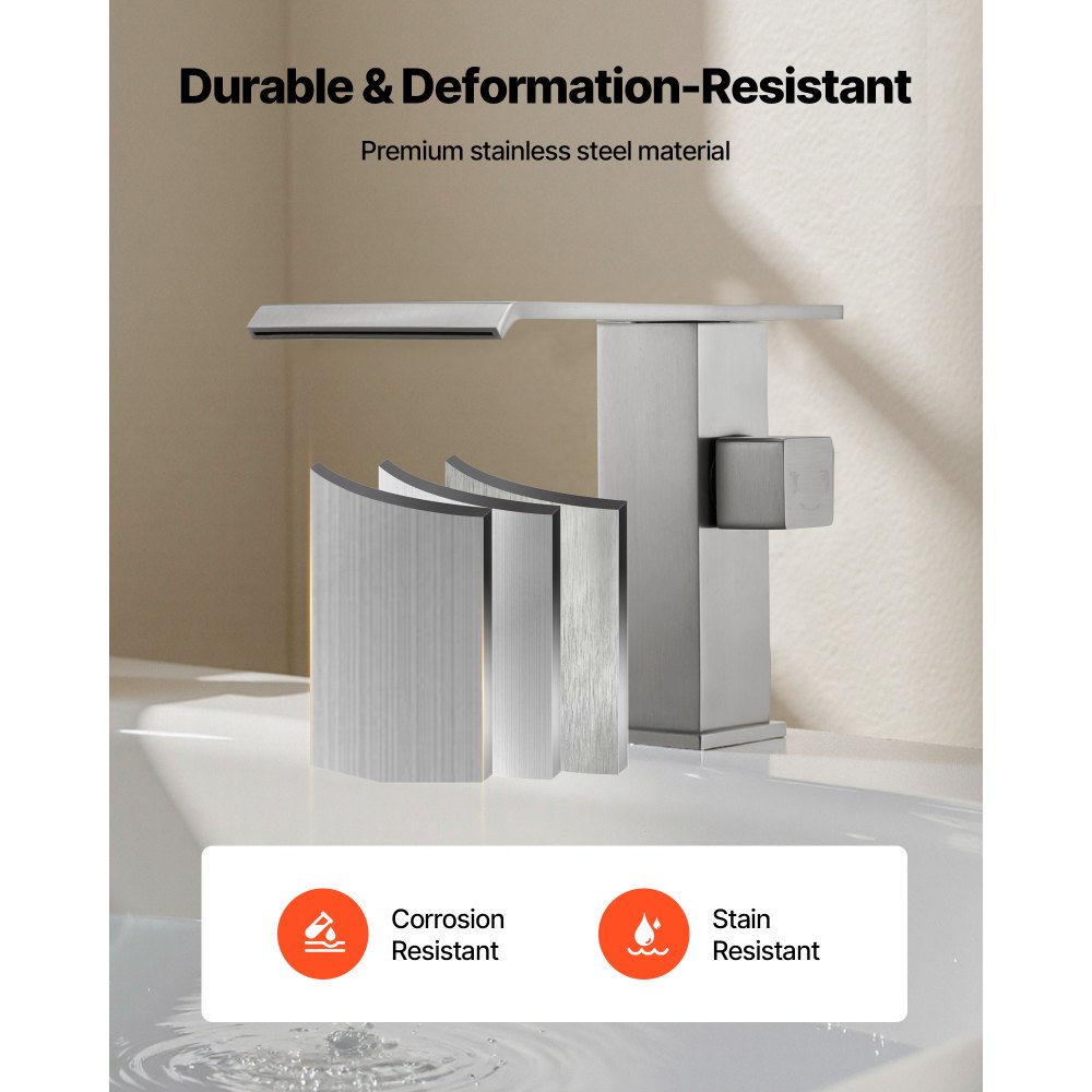 VEVOR römische Badewannenarmatur mit 3 Löchern, Wannenarmatur mit Handbrause & 1 Griff, Hochdurchfluss-Badewannenhahn aus gebürsteter Edelstahl mit doppelten Wasserflussoptionen Deckenmontage