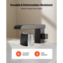 VEVOR römische Badewannenarmatur mit 3 Löchern, Wannenarmaturen-Set mit Handbrause & 1 Griff, Mattschwarz Hochdurchfluss-Badewannenhahn mit doppelten Wasserflussoptionen Deckenmontage Wasserhahn