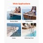 VEVOR Boat Ladder, 4 Steps, Stainless Steel Telescoping Folding Swim Deck Ladder for Rear Entry Inboard, 272.16 kg Capacity, Extra Wide Anti-Slip Steps & Handrails, for Outboards, Yacht, Pontoon Boats