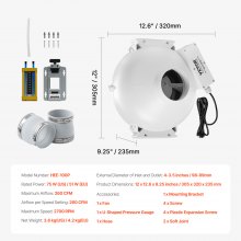 VEVOR 98-89mm Radon-Minderungs-Lüftersystem-Kit 260CFM Inline-Kanalventilator