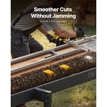 VEVOR 3,66m Sägewerk-Schienenführungssystem, 4 Querbalken-Kettensägenfräs-Kits, Alu-Sägefrässchienensystem für Kettensäge, 2 Keile, Schienenfräsführungs-Kit für Bauarbeiter & Holzarbeiter