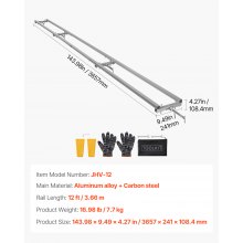 VEVOR 3,66m Sägewerk-Schienenführungssystem, 4 Querbalken-Kettensägenfräs-Kits, Alu-Sägefrässchienensystem für Kettensäge, 2 Keile, Schienenfräsführungs-Kit für Bauarbeiter & Holzarbeiter