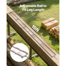 VEVOR Sägewerk-Schienenführungssystem, 4,5 m, 6 Querstangen-Kettensägenfräs-Kits, Alu-Sägefrässchienensystem für Kettensäge, 4 Keile, Schienenfräsführungs-Kit für Bauarbeiter & Holzarbeiter