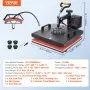 VEVOR Transferpresse 38 x 38 cm, Wärmepresse 220 V, Transferpresse 1200 W, Textilpresse 14 x  7,6 cm, Hemdenpresse Max. 250 °C, Sublimationspresse, Hobby T-Shirt Presse