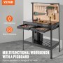 VEVOR Werkbank Werktisch Arbeitstisch Werkstatttisch mit Steckdosen 120x60cm