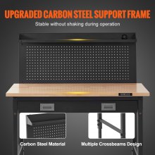 VEVOR Werkbank Werktisch Arbeitstisch Werkstatttisch mit Steckdosen 71,1-100,3cm