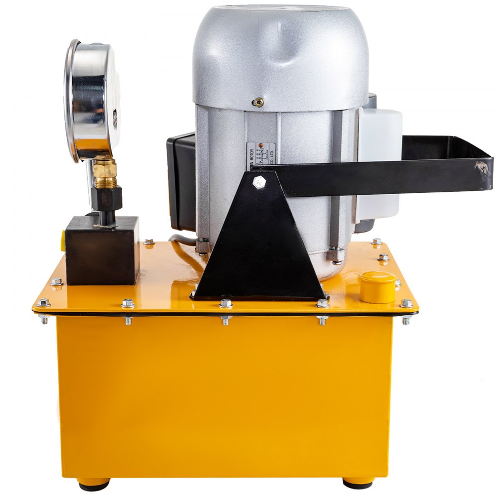 VEVOR Elektrohydraulikpumpe 750 W, Elektrische Hydraulikpumpe 0,52 L/min - 2,5 L/min, Elektrische Angetriebene Hydraulikpumpe mit Magnet-Ventil, Einzel-wirkende Elektrohydraulikpumpe mit Ölschlauch
