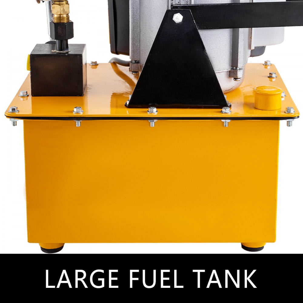 VEVOR Elektrohydraulikpumpe 750 W, Elektrische Hydraulikpumpe 0,52 L/min - 2,5 L/min, Elektrische Angetriebene Hydraulikpumpe mit Magnet-Ventil, Einzel-wirkende Elektrohydraulikpumpe mit Ölschlauch