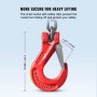 VEVOR Kettenschlinge, 1/4 Zoll x 5 Fuß Hebeketten mit Haken, G80 Motorkettenzüge, 6600 lbs/3 Tonnen Hebeschlingenketten für Motorzüge, Motorhebekette mit 4 Beingreifhaken und Einstellern